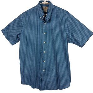 LL Bean Wrinkle Resistant Traditional Fit Short Sleeve Plaid Checks Shirt Size L